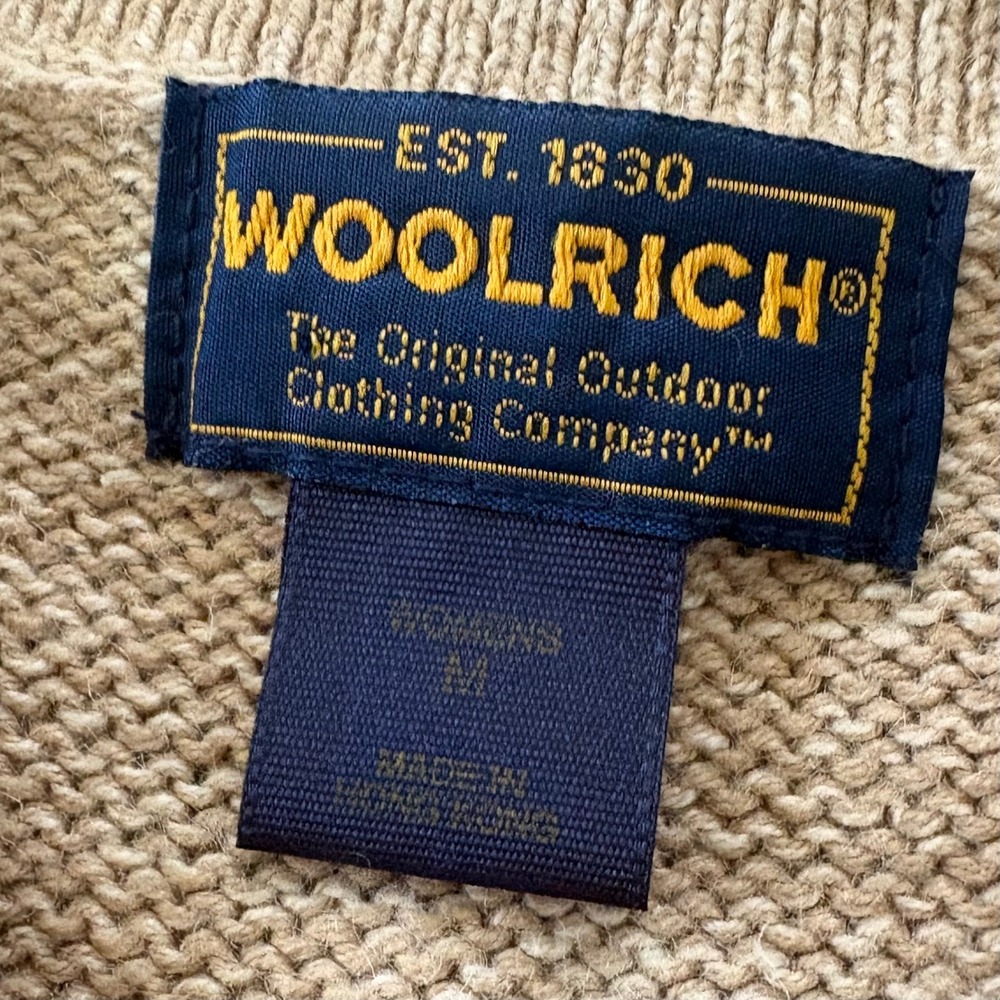 VTG Woolrich Womens Knit Full Zip Fair Isle Sweater Vest M Cabincore Cottage - Picture 4 of 9